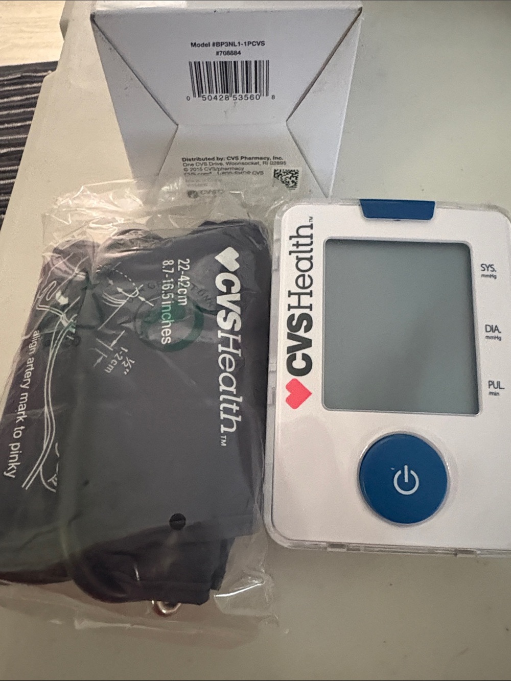 CVS Health White Digital Blood Pressure Monitor with Cuff - Picture 6 of 6